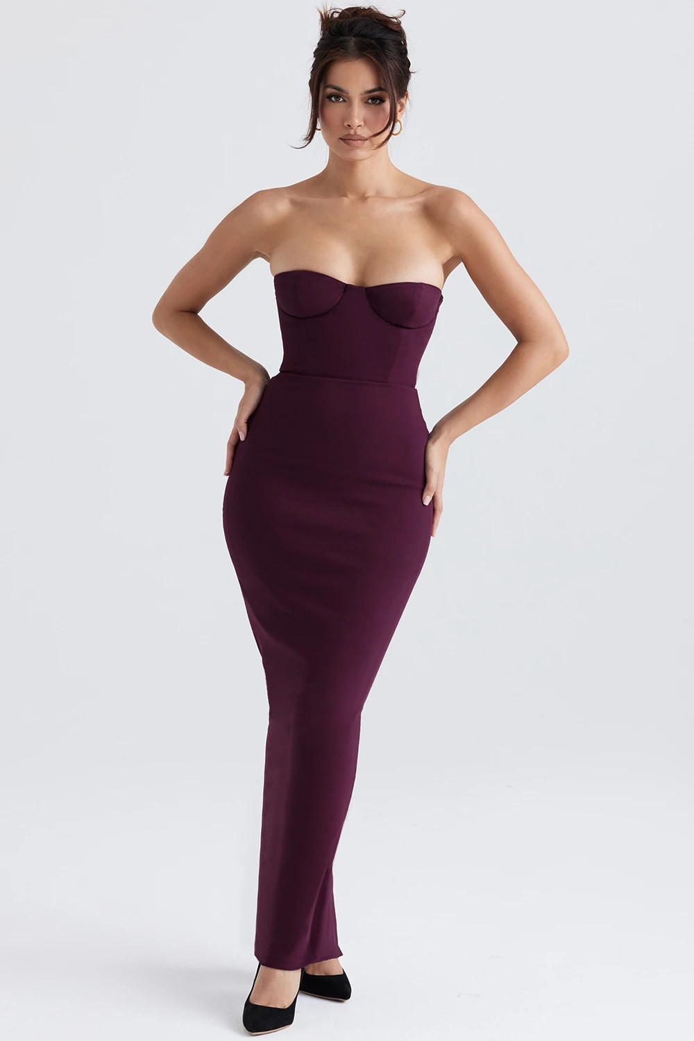 Grape Strapless Corset Maxi Dress 4 Grape Strapless Corset Maxi Dress – Bild 2