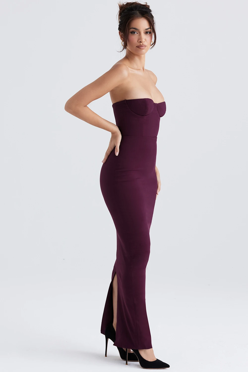 Grape Strapless Corset Maxi Dress 6 Grape Strapless Corset Maxi Dress – Bild 4