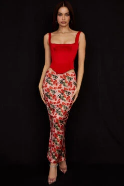 Scarlet Satin Longline Corset -Traumhafte Kleider luisette 1