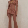 Mocha Linen Tailored Flare Trousers 2 Mocha Linen Tailored Flare Trousers -Traumhafte Kleider makaninoelani 3a