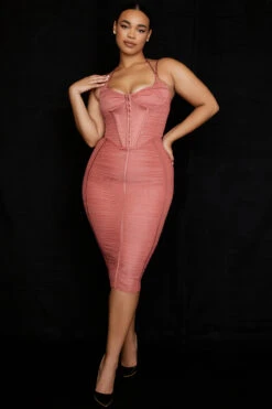 Rose Ruched Midi Dress -Traumhafte Kleider mariah 1