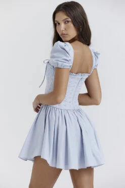 Soft Blue Broderie Corset Mini Dress -Traumhafte Kleider maribel 13