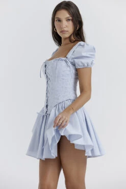 Soft Blue Broderie Corset Mini Dress -Traumhafte Kleider maribel 5
