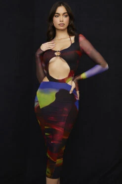 Printed Cut Out Midi Dress 20 Printed Cut Out Midi Dress -Traumhafte Kleider marina 3 1