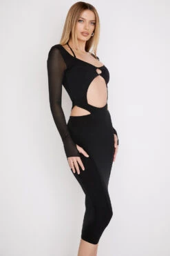 Black Cutout Midi Dress -Traumhafte Kleider marina 3