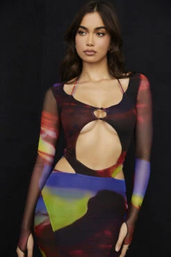 Printed Cut Out Midi Dress 22 Printed Cut Out Midi Dress -Traumhafte Kleider marina 6 1