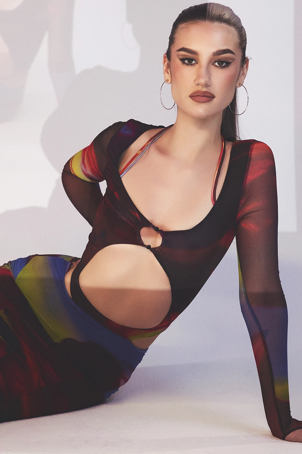 Printed Cut Out Midi Dress 4 Printed Cut Out Midi Dress – Bild 2