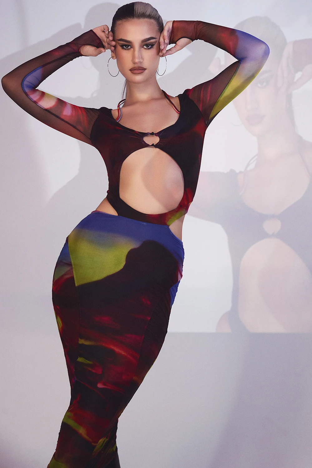 Printed Cut Out Midi Dress 11 Printed Cut Out Midi Dress – Bild 9