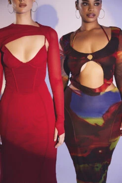 Printed Cut Out Midi Dress 30 Printed Cut Out Midi Dress -Traumhafte Kleider marina p17