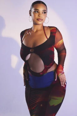 Printed Cut Out Midi Dress 29 Printed Cut Out Midi Dress -Traumhafte Kleider marina p18