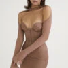 Mocha Structured Corset Mini Dress -Traumhafte Kleider mayara 3