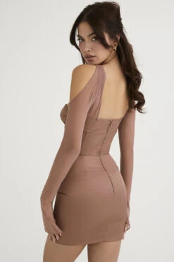 Mocha Structured Corset Mini Dress -Traumhafte Kleider mayara 6
