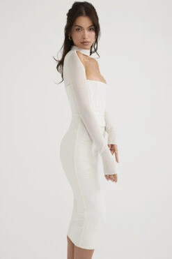 White Mesh Corset Midi Dress 28 White Mesh Corset Midi Dress -Traumhafte Kleider milarose i8