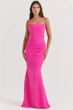 Hot Pink Corset Maxi Dress 16 Hot Pink Corset Maxi Dress -Traumhafte Kleider milena 1
