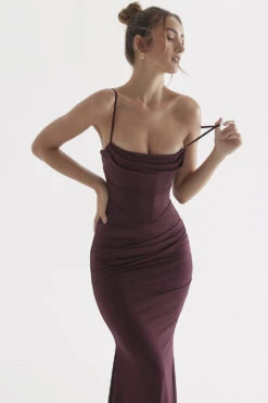 Dark Cherry Corset Maxi Dress 22 Dark Cherry Corset Maxi Dress -Traumhafte Kleider milena 4 1