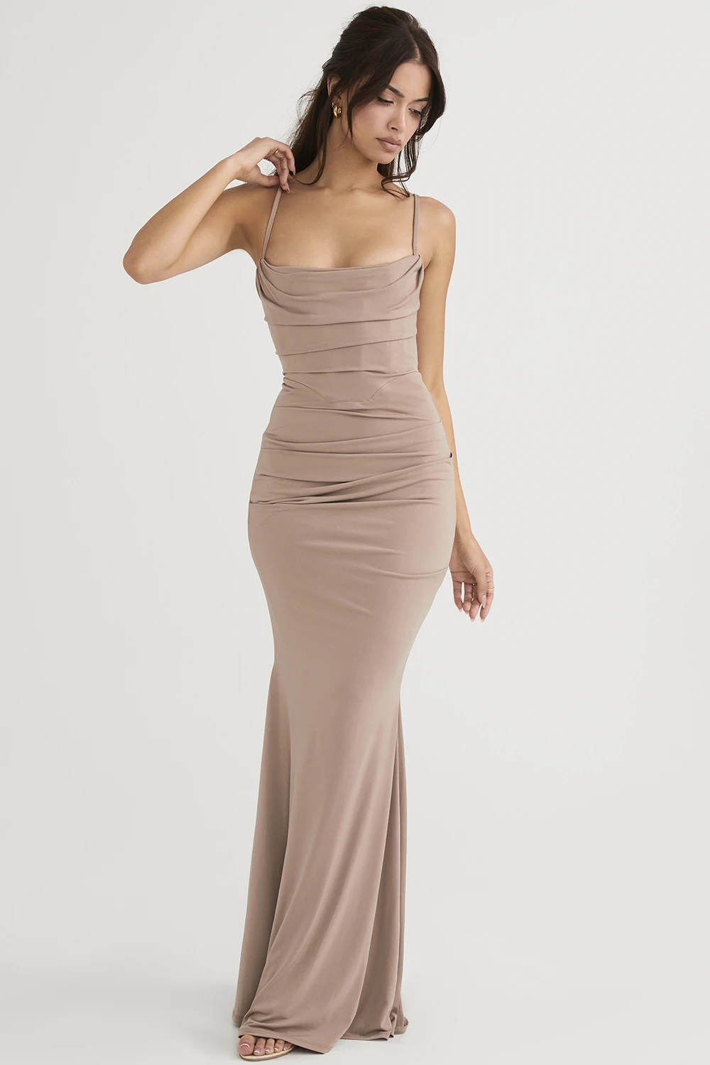 Almond Jersey Corset Maxi Dress 7 Almond Jersey Corset Maxi Dress – Bild 5
