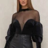 Black Velvet And Tulle Bodysuit -Traumhafte Kleider monique 3a