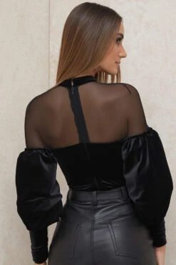 Black Velvet And Tulle Bodysuit 23 Black Velvet And Tulle Bodysuit -Traumhafte Kleider monique 7a