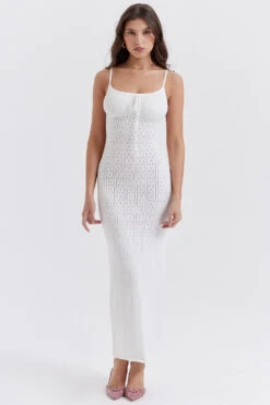 White Knit Maxi Dress