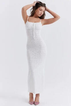 White Knit Maxi Dress -Traumhafte Kleider myla 4