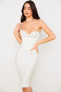 Ivory Corset Slip Dress -Traumhafte Kleider myrna 3 2