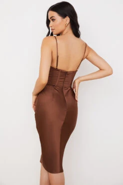Chocolate Satin Corset Slip Dress -Traumhafte Kleider myrna 9