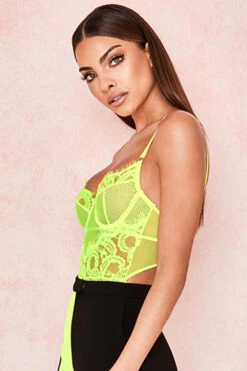 Neon Yellow Lace Bodysuit -Traumhafte Kleider nadia 32