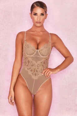 Tan Lace Bodysuit 17 Tan Lace Bodysuit -Traumhafte Kleider nadia nude 1r