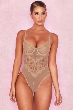 Tan Lace Bodysuit 20 Tan Lace Bodysuit -Traumhafte Kleider nadia nude 5r
