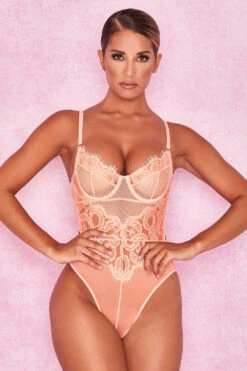Peach Lace Bodysuit