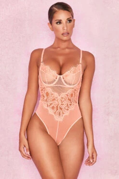 Peach Lace Bodysuit -Traumhafte Kleider nadia peach 2