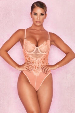 Peach Lace Bodysuit -Traumhafte Kleider nadia peach 3