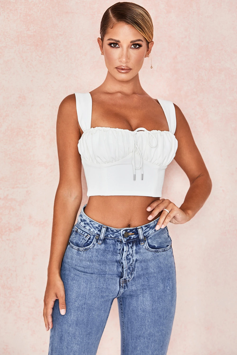 White Blouson Corset Top 6 White Blouson Corset Top – Bild 4