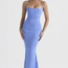 Periwinkle Satin Corset Maxi Dress -Traumhafte Kleider olivette 1