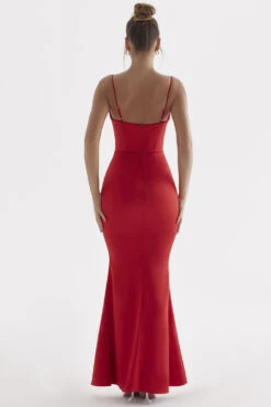 Red Rose Satin Corset Maxi Dress -Traumhafte Kleider olivette 8