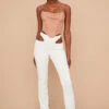 White Crepe Cutout Trousers -Traumhafte Kleider osakalottie 3
