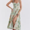 Light Jade Print Bustier Sundress -Traumhafte Kleider paloma gre3