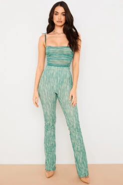 Ivy Print Ruched Mesh Bodysuit -Traumhafte Kleider pearlerin 1