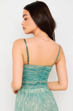 Ivy Print Ruched Mesh Bodysuit -Traumhafte Kleider pearlerin 12a