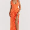 Flame Orange Ruffle Maxi Dress -Traumhafte Kleider pixie 1