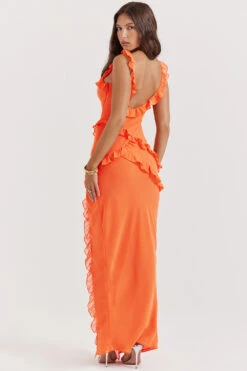 Flame Orange Ruffle Maxi Dress -Traumhafte Kleider pixie 8