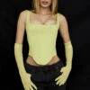 Lime Satin Longline Corset -Traumhafte Kleider rafa g 8n