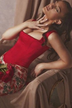 Scarlet Satin Longline Corset -Traumhafte Kleider rafa s38