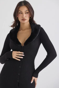 Black Faux Fur Trim Dress 21 Black Faux Fur Trim Dress -Traumhafte Kleider raine 5