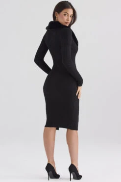 Black Faux Fur Trim Dress 24 Black Faux Fur Trim Dress -Traumhafte Kleider raine 7