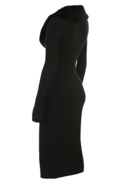 Black Faux Fur Trim Dress 30 Black Faux Fur Trim Dress -Traumhafte Kleider raine black 03