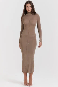 Tan Knit Midi Dress -Traumhafte Kleider roberta 5t