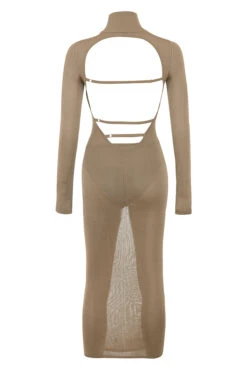 Tan Knit Midi Dress -Traumhafte Kleider roberta olive 02