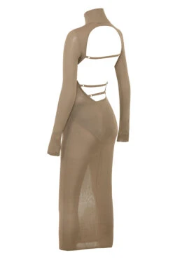 Tan Knit Midi Dress -Traumhafte Kleider roberta olive 03