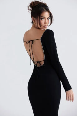 Black Crystal Embellished Maxi Dress 27 Black Crystal Embellished Maxi Dress -Traumhafte Kleider rosa 11